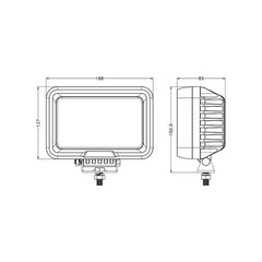 7.4 inch 75W Rectangle LED Work Light EMC CISPR 25 CLASS 4