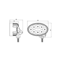 5.5 inch 40W Oval Agricultural LED Work Light E-Mark Approved