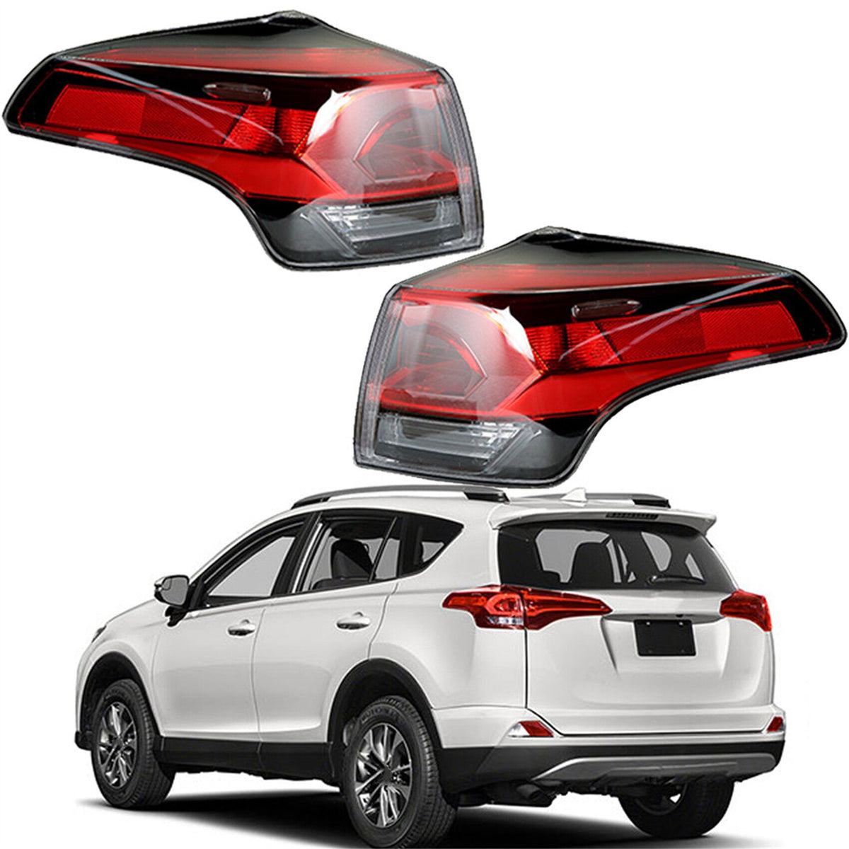 TOPPARTZ Driver Passenger Side Tail Lights Replacement for 2016-2018 Toyota RAV4 Tail Lights Brake Lamp Assembly Left & Right Side 815500R061 TO2805133