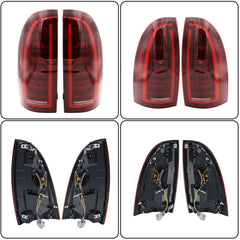 TOPPARTZ 1 Pair Left & Right Side Tube LED Tail Lights Assembly Replacement for 2005-2015 Toyota Tacoma Black