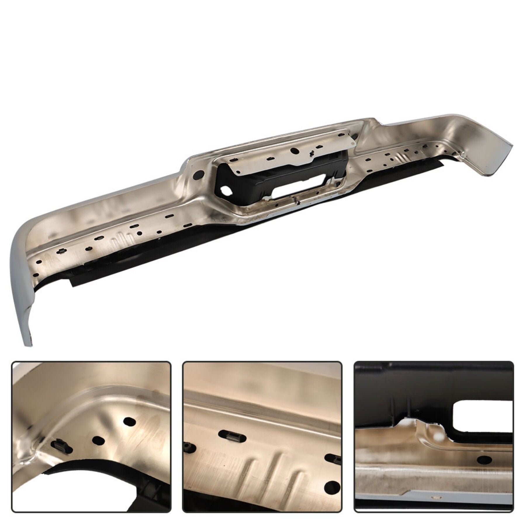 TOPPARTZ Rear Chrome Step Bumper Assembly Fleet Side without Rear Object Sensor Assembly Replacement for 2004-2006 F-150 FO1103117