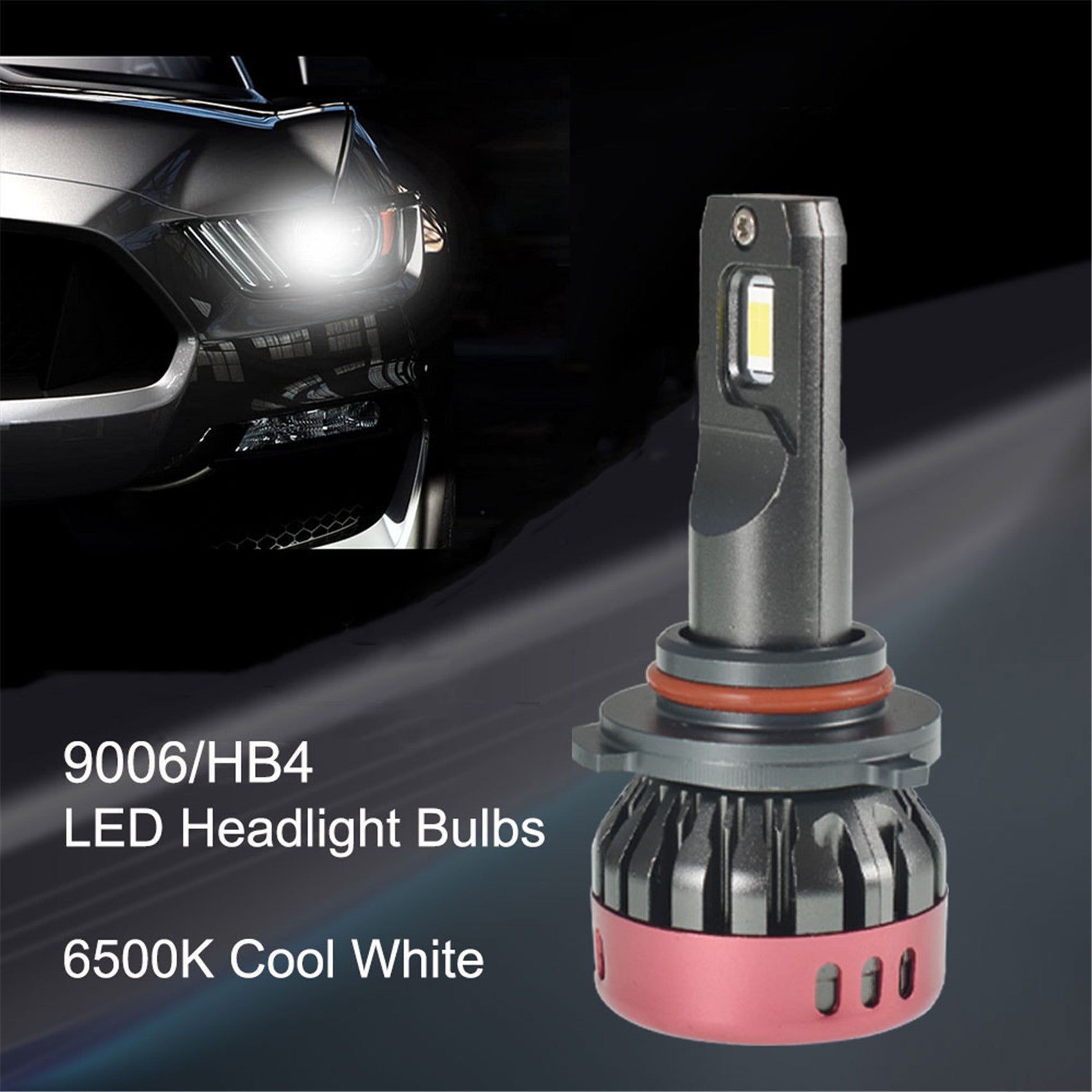 TOPPARTZ 2Pcs 9006/HB4 LED Headlight Bulbs,56W 9600LM 6500K Cool White Super Bright Auto High Beam/Low Beam LED Headlight Conversion Kit