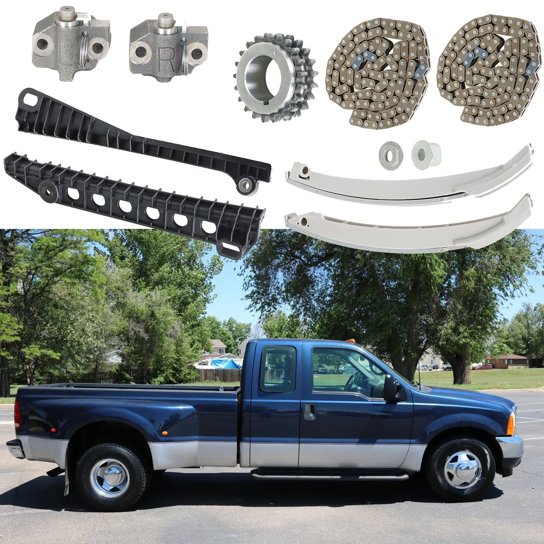 TOPPARTZ Timing Chain Kit 9-0391SB Replacement for 1997-2001 Ford E150 E250 Econoline E350 F250 F350 5.4L 5.4L SOHC