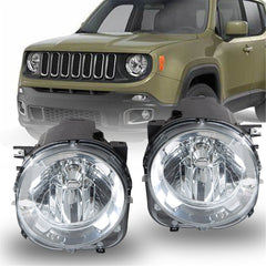 TOPPARTZ Headlight Assembly, Compatible Replacement for 2015-2018 Jeep Renegade Projector Headlamp for Driver and Passenger Side