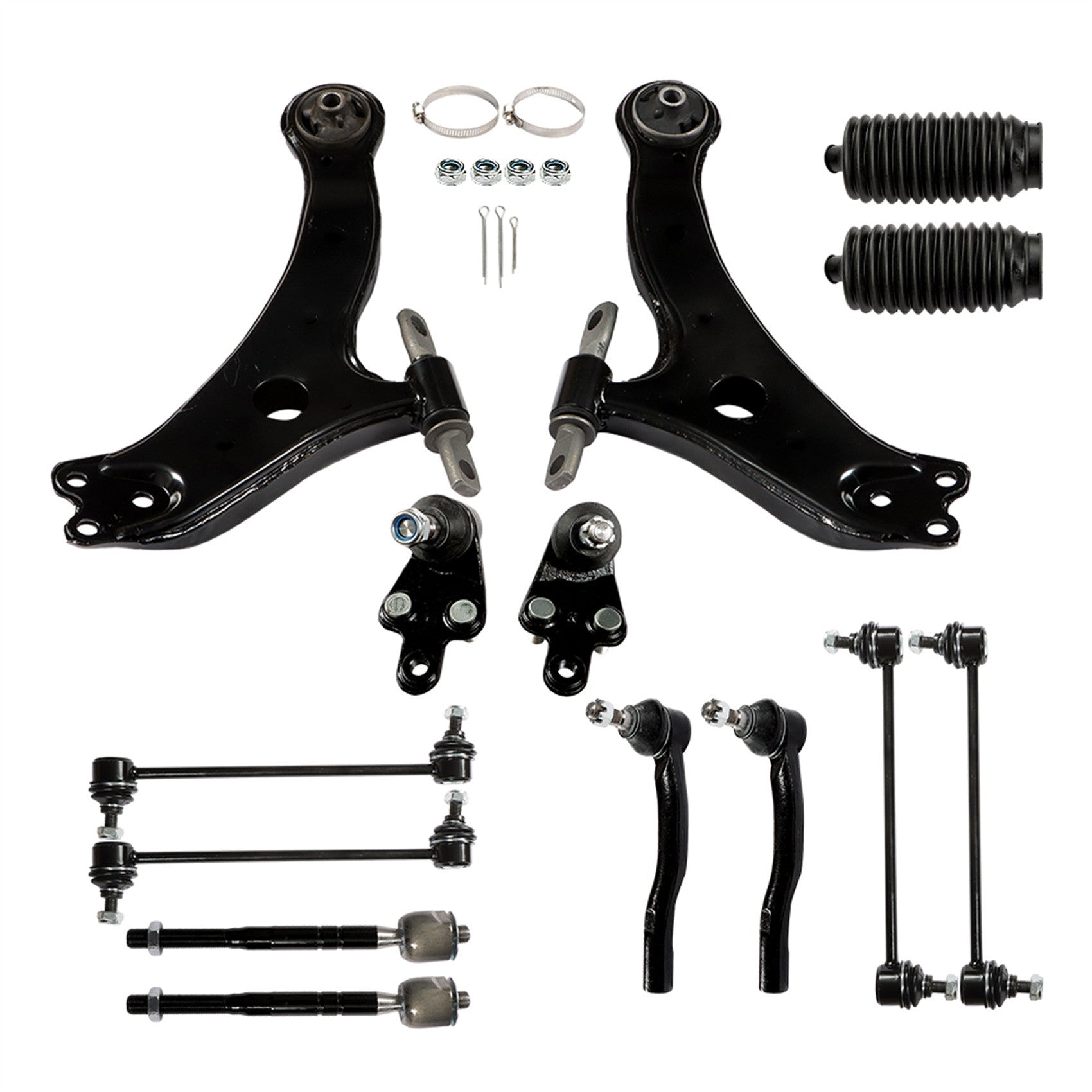 TOPPARTZ Control Arms Tie Rods Sway Bar Suspension Kit For 2007-2011 Toyota Camry