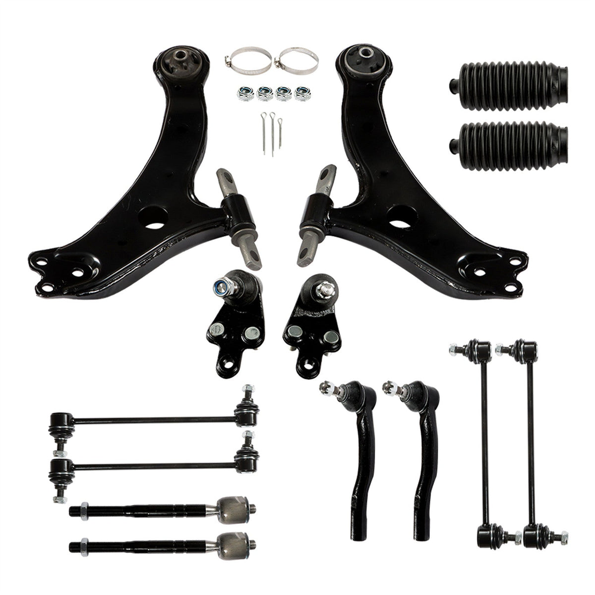 TOPPARTZ Control Arms Tie Rods Sway Bar Suspension Kit For 2007-2011 Toyota Camry