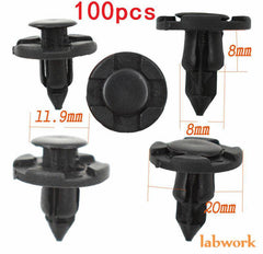 100x Bumper Clips 8mm Plastic Rivet Fastener Mud Flaps Fender Push for NISSAN US