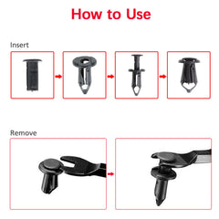 100x Car 8mm Dia Hole Plastic Rivets Fastener Auto Fender Bumper Push Pin Clips