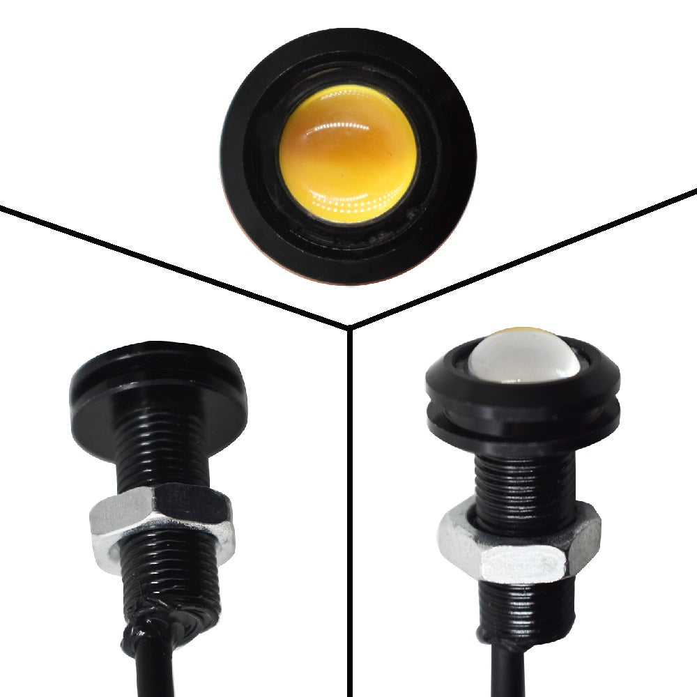 10PCS Amber Yellow 18MM Eagle Eye 9W LED Fog DRL Reverse Backup Light Car Motor