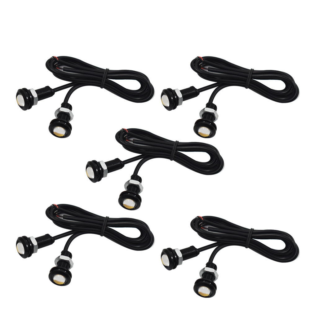 10PCS Amber Yellow 18MM Eagle Eye 9W LED Fog DRL Reverse Backup Light Car Motor