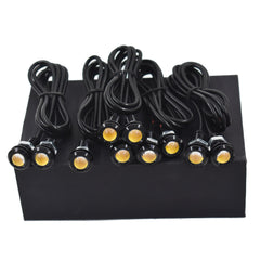 10PCS Amber Yellow 18MM Eagle Eye 9W LED Fog DRL Reverse Backup Light Car Motor