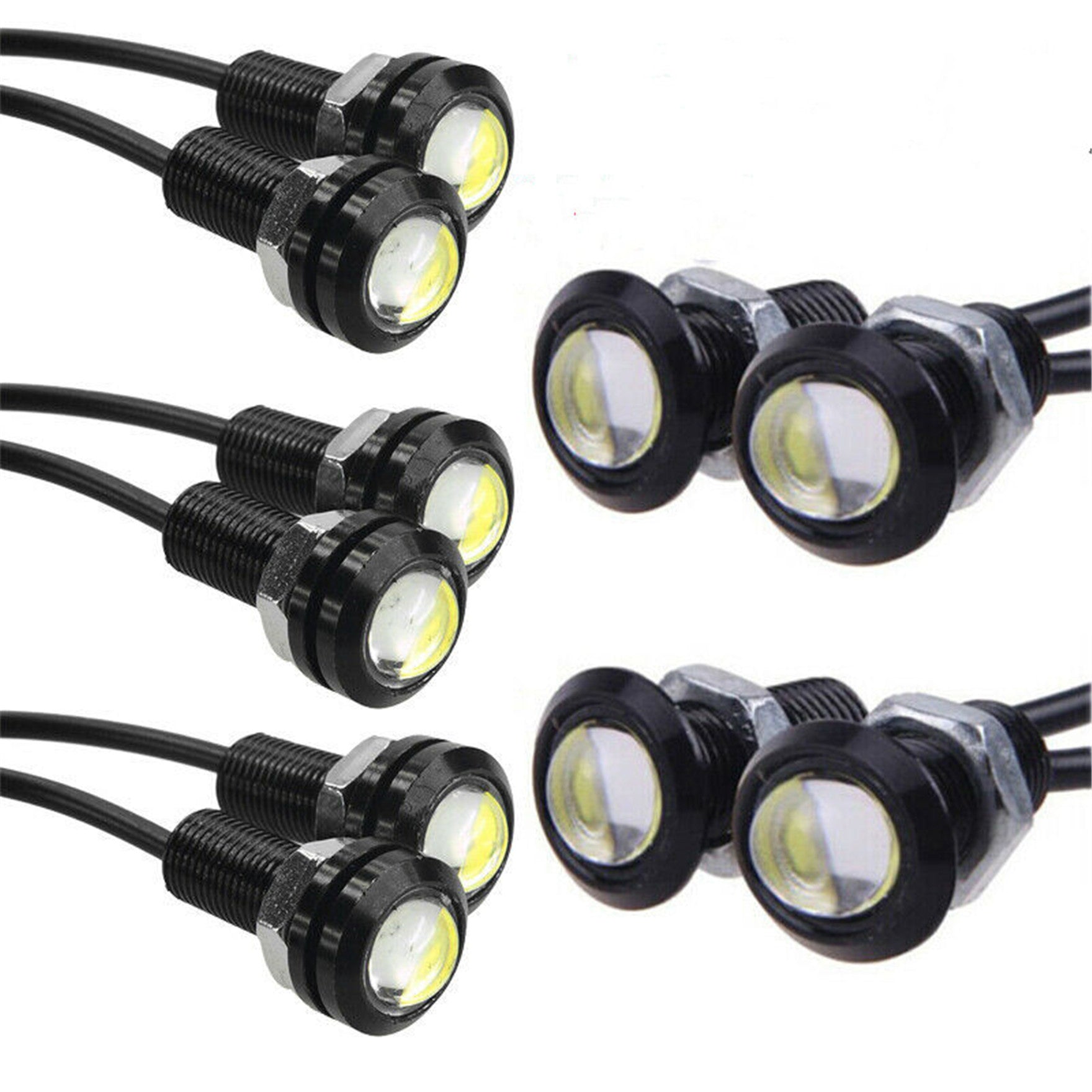 10PCS Amber Yellow 18MM Eagle Eye 9W LED Fog DRL Reverse Backup Light Car Motor