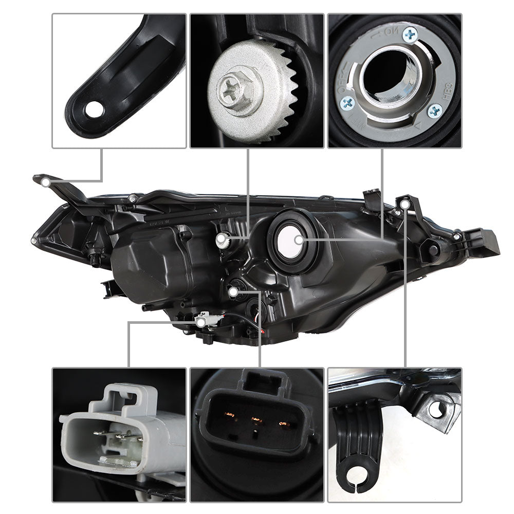 TOPPARTZ Fit For 2014-2016 Toyota Corolla Driver Side Chrome Housing Headlamp Headlight