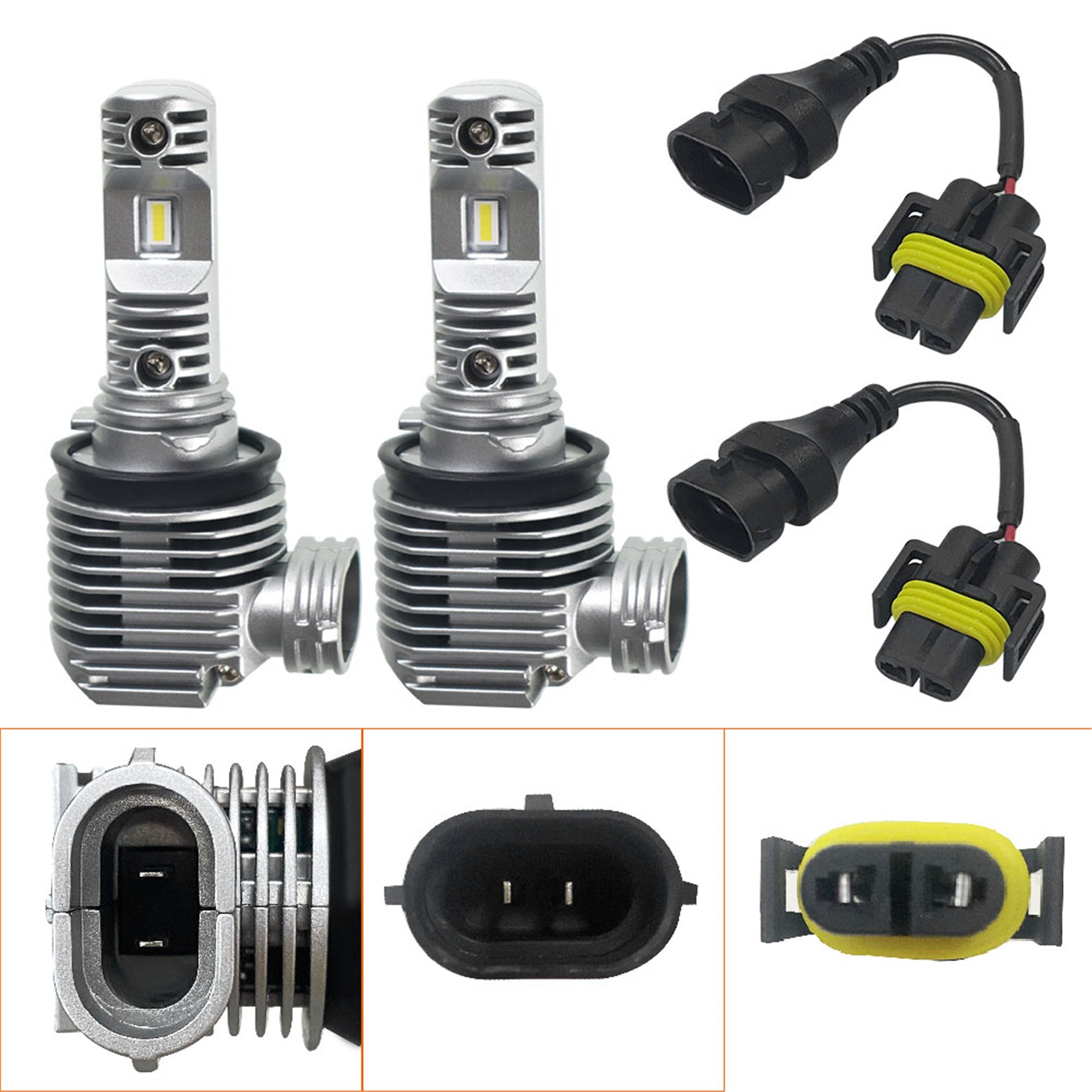 TOPPARTZ H11 H9 H8 LED Fog Light Bulbs,50W 12000LM 6000K White High brightness Headlights Bulbs Conversion Kit,Pack of 2