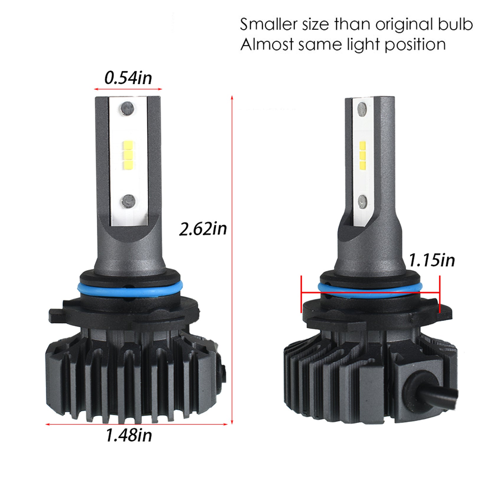 TOPPARTZ 9005/HB3 LED Fog Light Bulbs,50W 12000LM 6000 White High brightness Headlights Bulbs Conversion Kit,Pack of 2