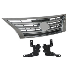 TOPPARTZ Front Upper Grille w/2 Supports For 2013-2015 Nissan Sentra Chrome