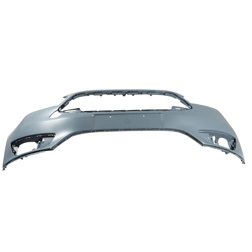 TOPPARTZ Front Bumper Cover Replacement for Focus 2015-2018 Primered with Trailer Hitch Cover 191275298770 without Parking Assist Sensor Holes