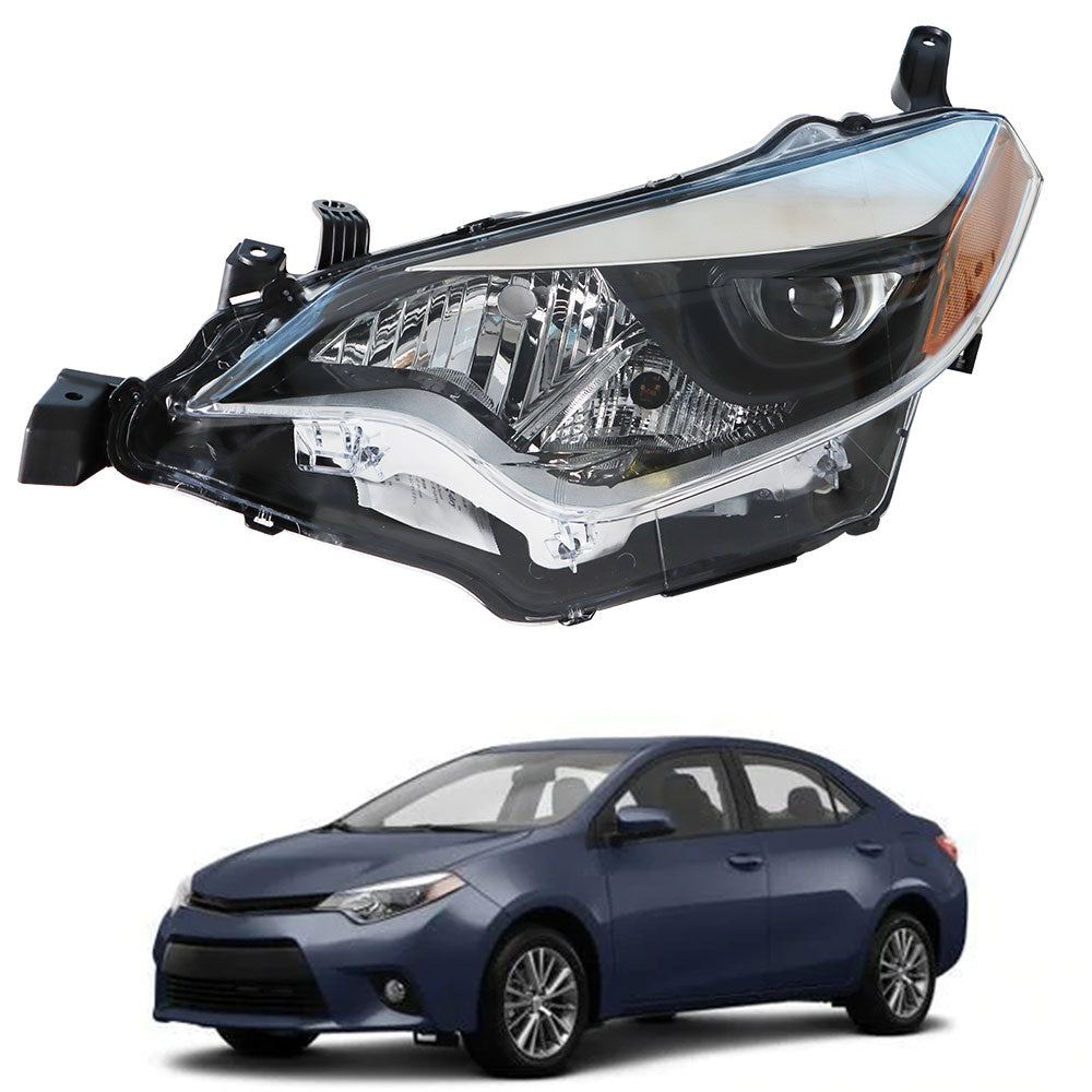 TOPPARTZ Fit For 2014-2016 Toyota Corolla Driver Side Chrome Housing Headlamp Headlight