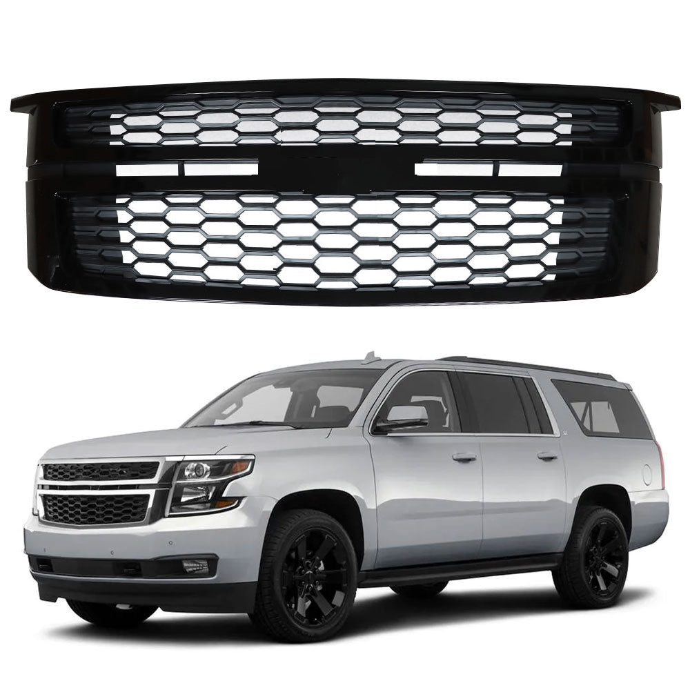 TOPPARTZ Front Upper Grille Assembly For 2015-2020 Chevy Tahoe Suburban LS LT black
