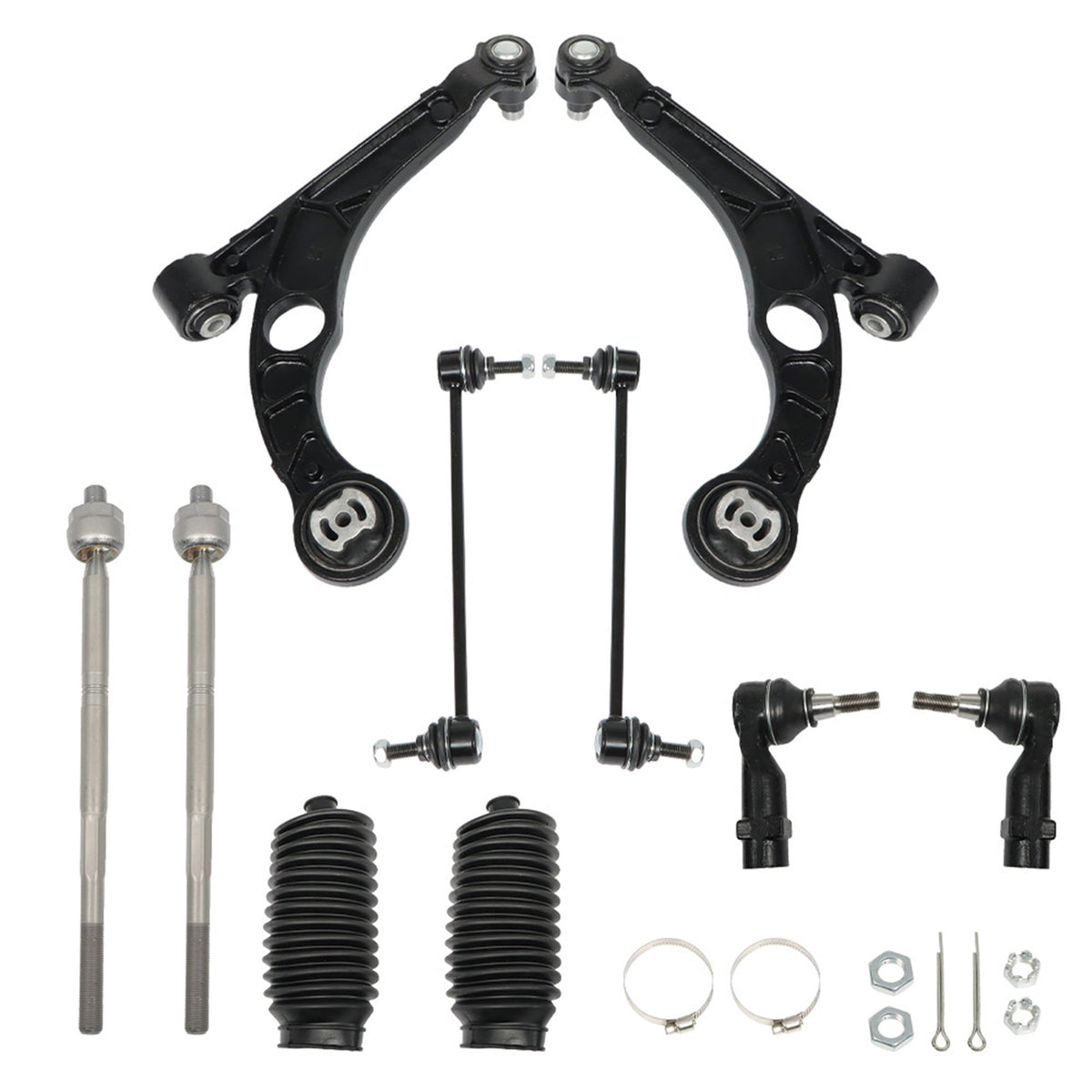 TOPPARTZ Front Lower Control Arms with Sway Bars Tierods Replacement for 2013-2016 Dodge