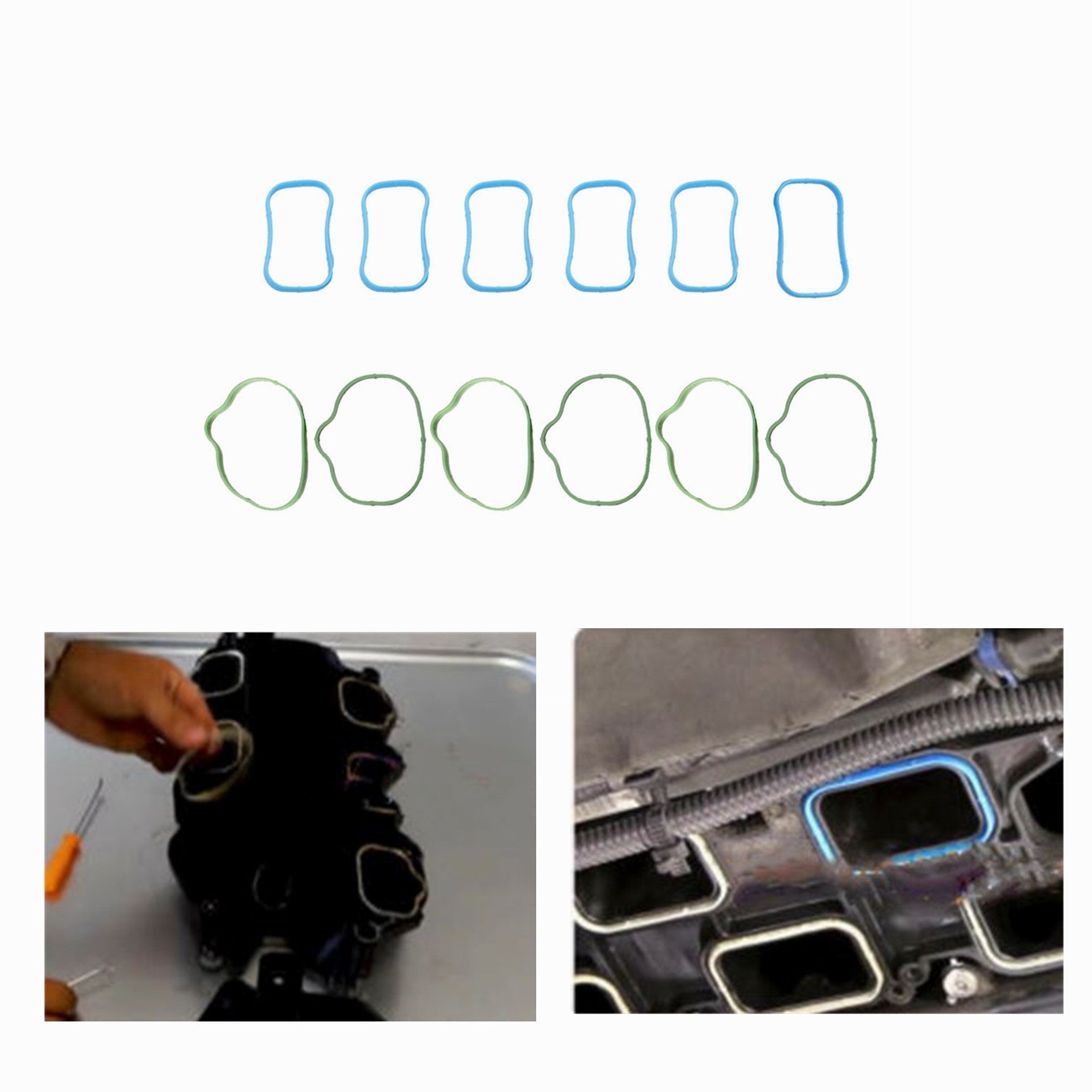 12x Intake Manifold & Plenum Gaskets For Dodge Challenger Jeep Wrangler 3.2/3.6L