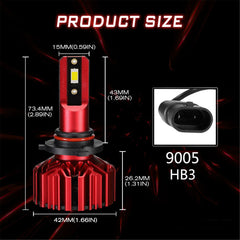 TOPPARTZ 9005/HB3 LED Headlight Bulbs,10000LM 60W 6000K Cool White Super Bright All-in-One Headlight Conversion Kit,Pack of 2
