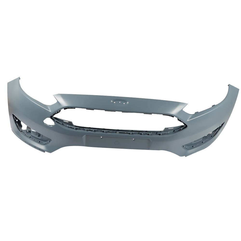 TOPPARTZ Front Bumper Cover Replacement for Focus 2015-2018 Primered with Trailer Hitch Cover 191275298770 without Parking Assist Sensor Holes