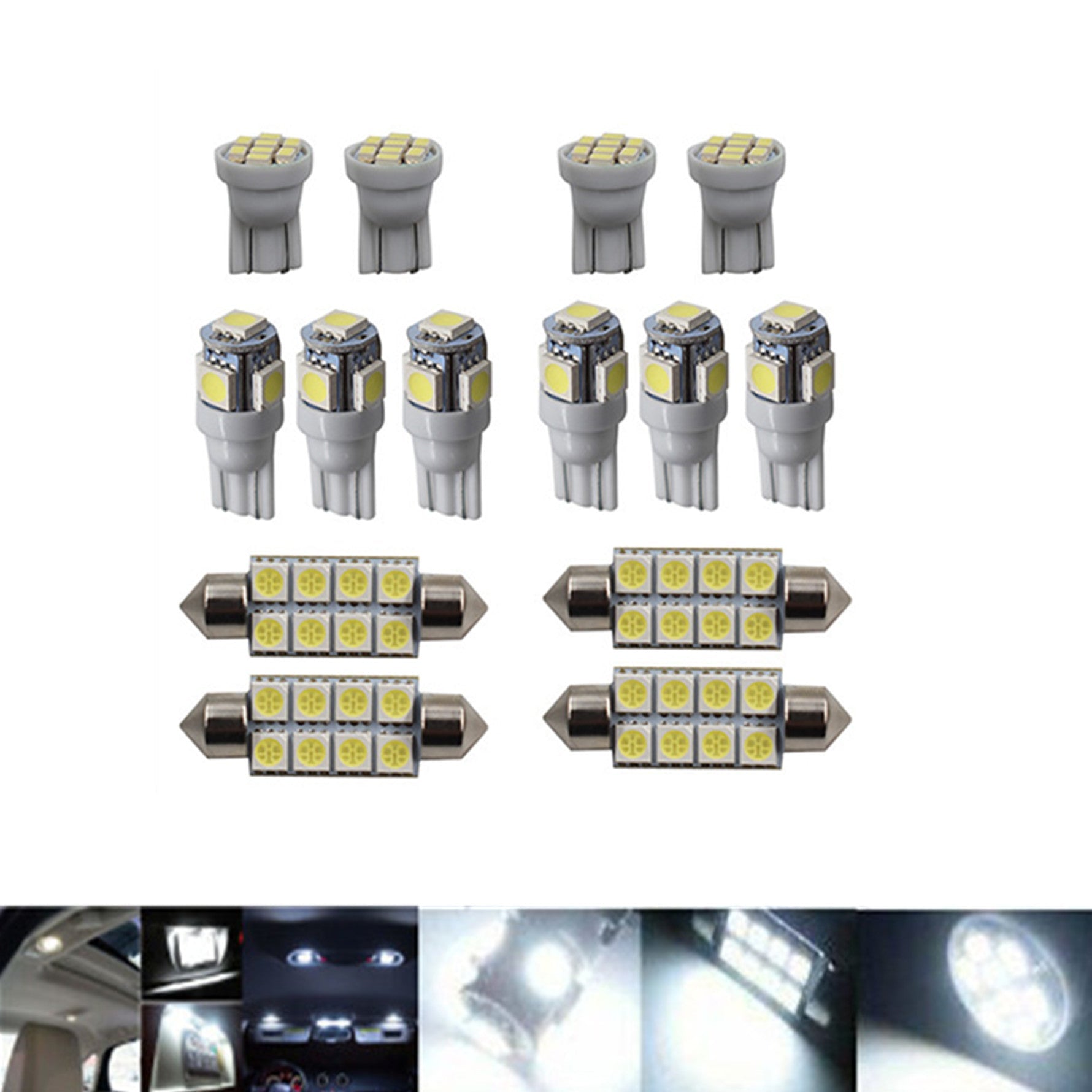 14x White LED light interior package kit For 1999-2016 Ford F250 F350 Super Duty