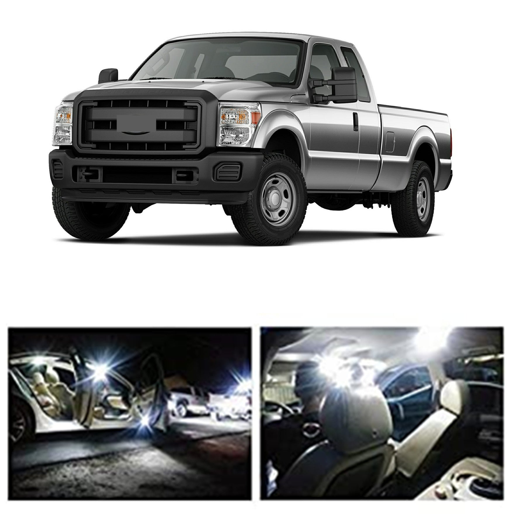 14x White LED light interior package kit For 1999-2016 Ford F250 F350 Super Duty