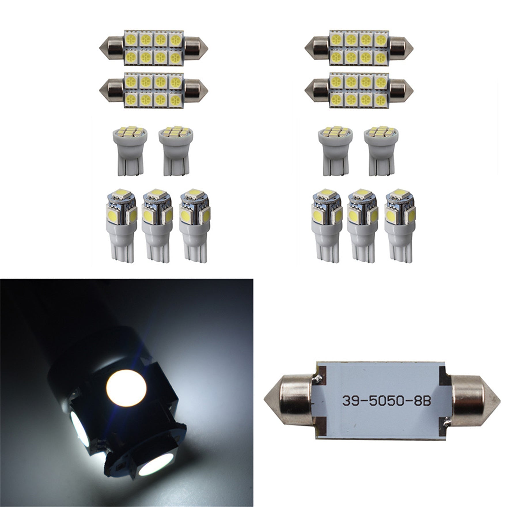 14x White LED light interior package kit For 1999-2016 Ford F250 F350 Super Duty