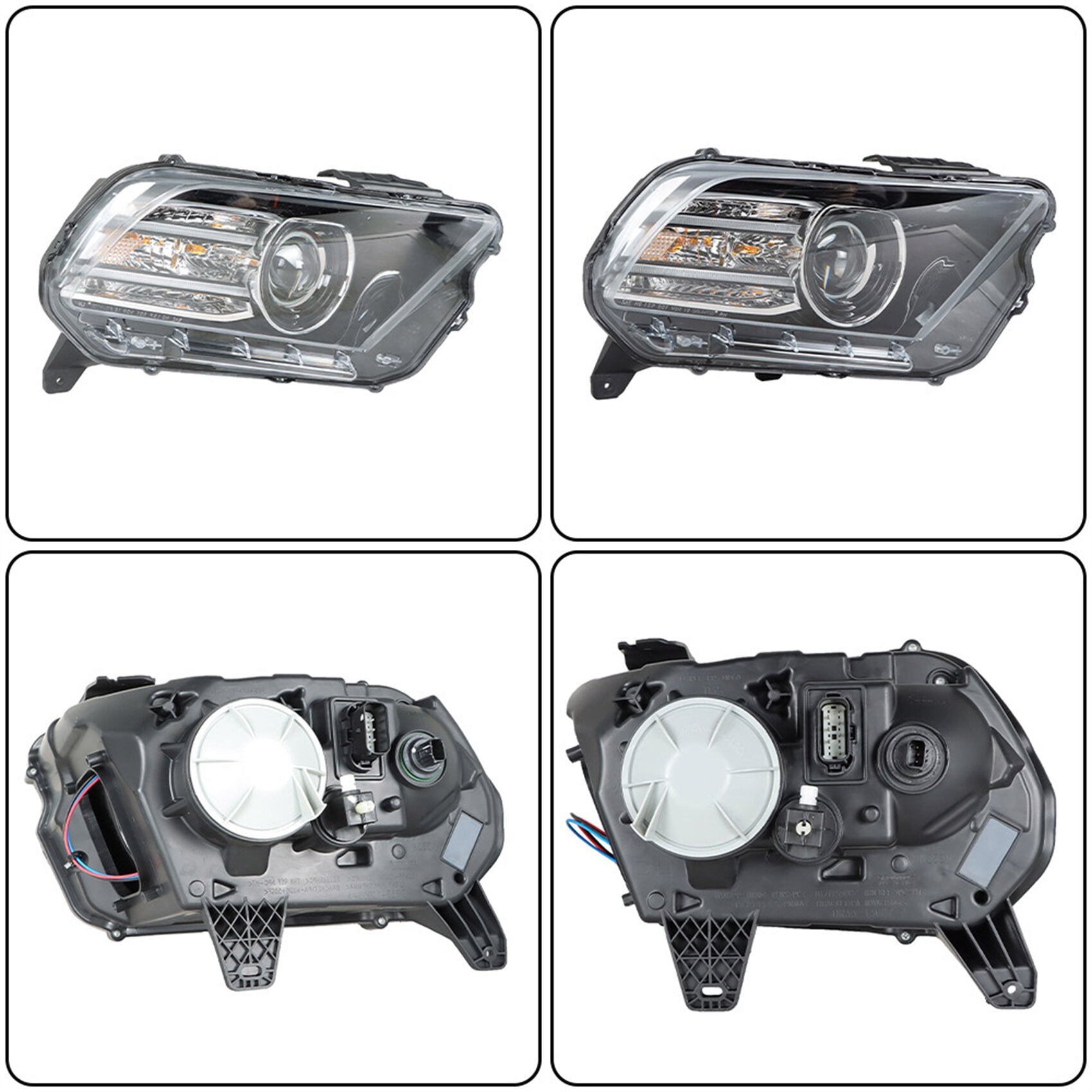 Headlight Assembly Replacement for 2013-2014 Ford Mustang Passenger Side Xenon Right Headlamp HID RH Bar Running Lamp