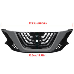 TOPPARTZ Front Plastic Grille Bumper For 2015-2018 Nissan Murano Chrome Black Painted