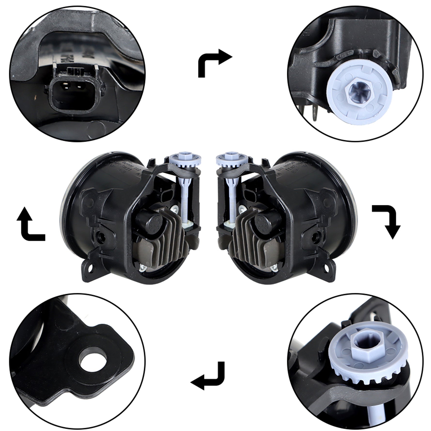 TOPPARTZ Fog Lights Assembly Replacement for 2022 Honda Civic with Bulbs Switch Wiring Kit