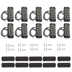 TOPPARTZ 10PCS 12v-24v Amber emergency strobe light LED surface mount flashing emergency warning light for truck car head