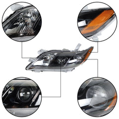 TOPPARTZ Black Headlights Headlamp Assembly For 2007-2009 Toyota Camry  LH + RH