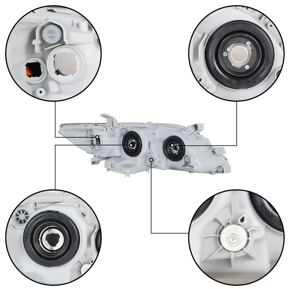 TOPPARTZ Black Headlights Headlamp Assembly For 2007-2009 Toyota Camry  LH + RH