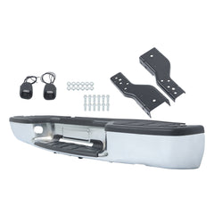 TOPPARTZ Rear Step Bumper Assembly For 1998-2004 Chevy S10 GMC Sonoma Fleetside