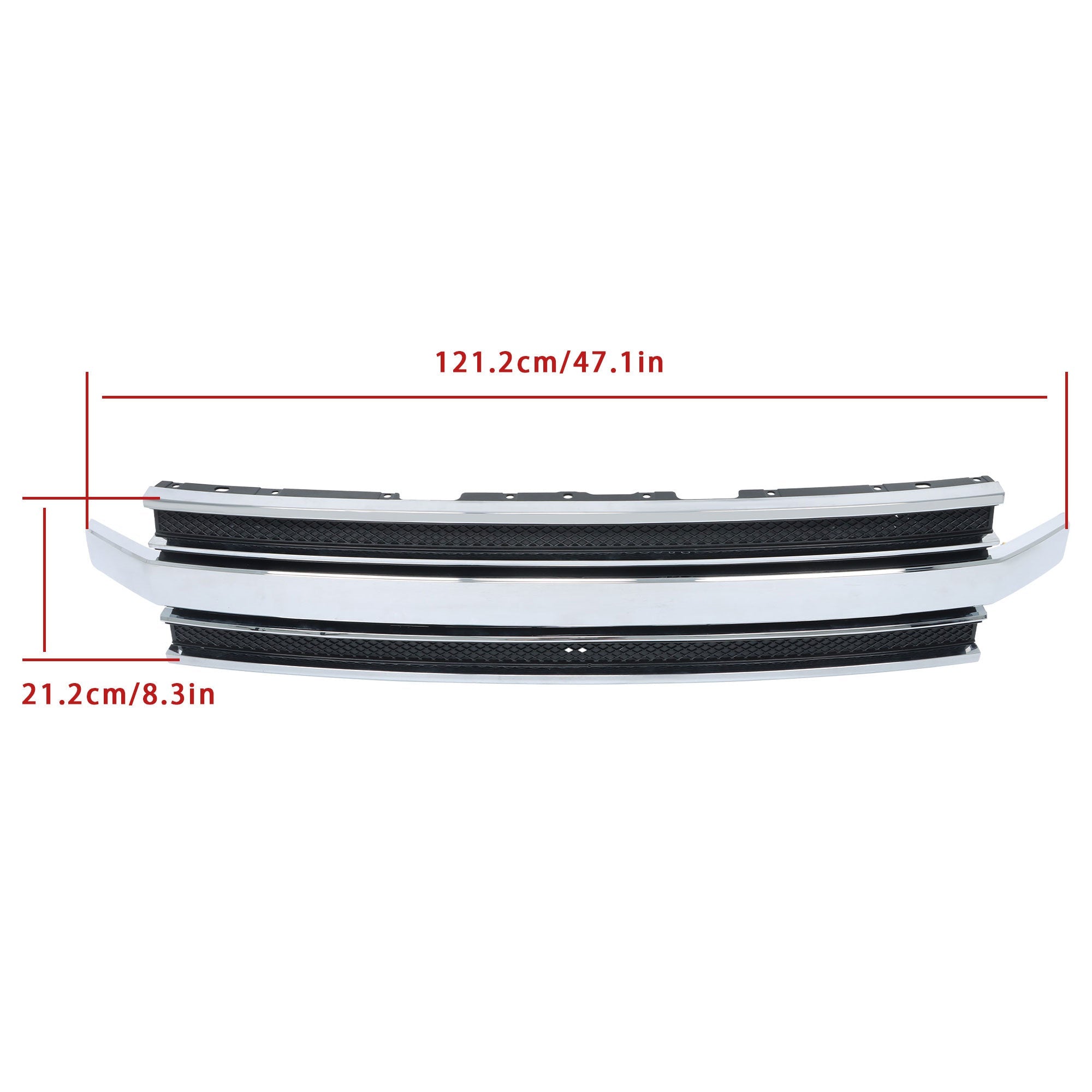 TOPPARTZ Front Upper Bumper Grille With Chrome Trim For 2013-2019 Ford Flex