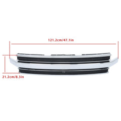 TOPPARTZ Front Upper Bumper Grille With Chrome Trim For 2013-2019 Ford Flex