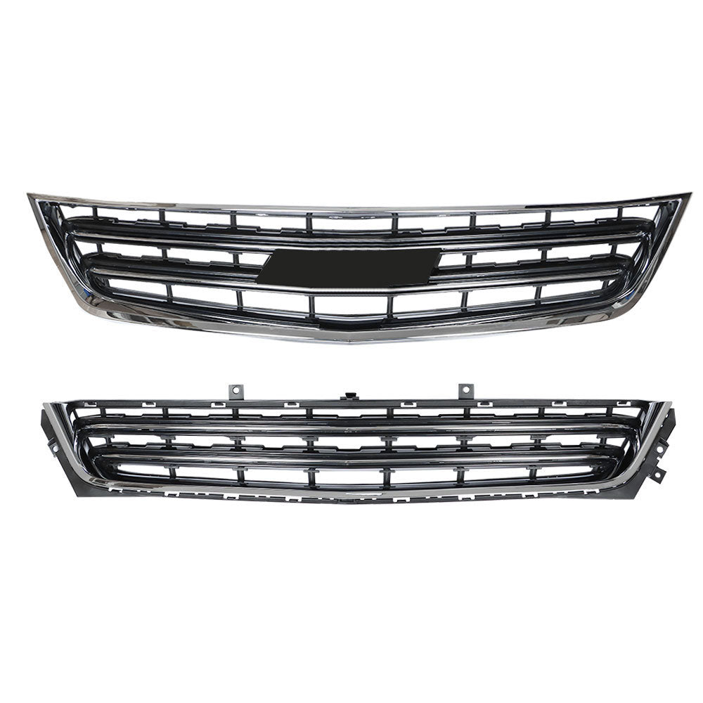 TOPPARTZ Front Grille For 2014-2020 Chevrolet Impala Black Chrome Upper Lower Plastic