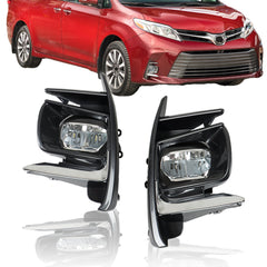 TOPPARTZ RH+LH LED DRL Fog Lights For 2018-2020 Toyota Sienna W/Switch+Wiring Kit