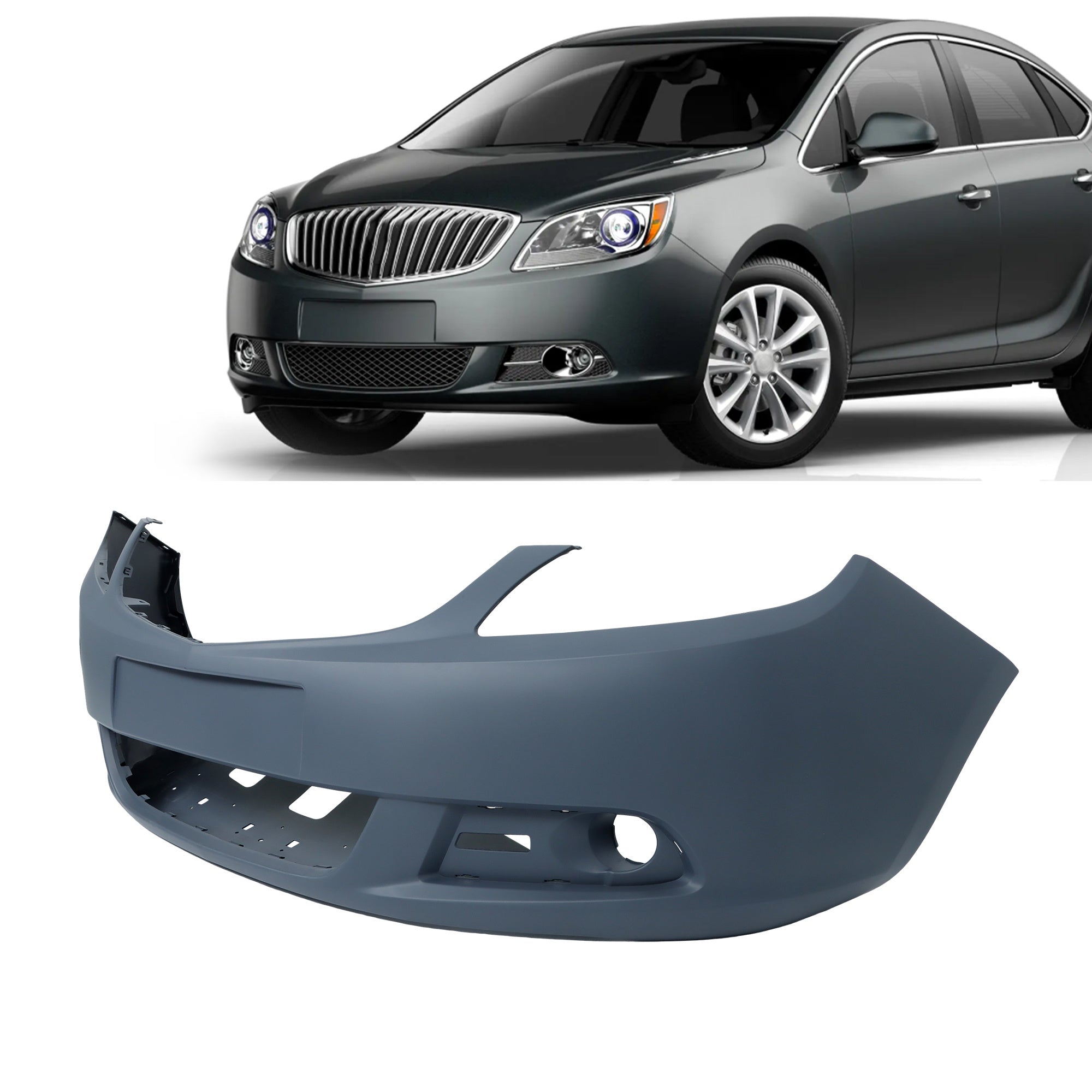 TOPPARTZ Front Bumper Cover For 12-17 Buick Verano w/o Park Sensor Holes 20984570