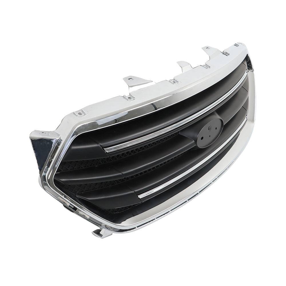 TOPPARTZ Front Upper Grille For 2013-19 Ford Taurus Matte Black W/Chrome Trim