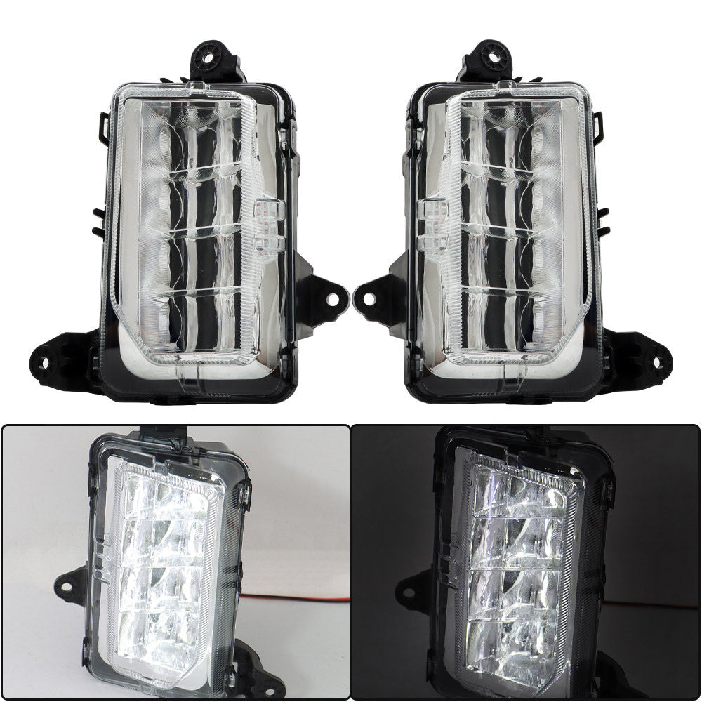 TOPPARTZ Front LED Fog Lights Lamps W/Bezels For 2019-2021 GMC Sierra 1500 AT4