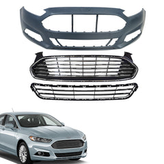 TOPPARTZ Front Upper ＆ Lower Grille ＆ Bumper Cover For 2013-2016 Ford Fusion