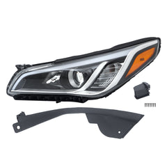 TOPPARTZ Left Side Headlights Assembly For 2015-2017 Hyundai Sonata Chrome Clear