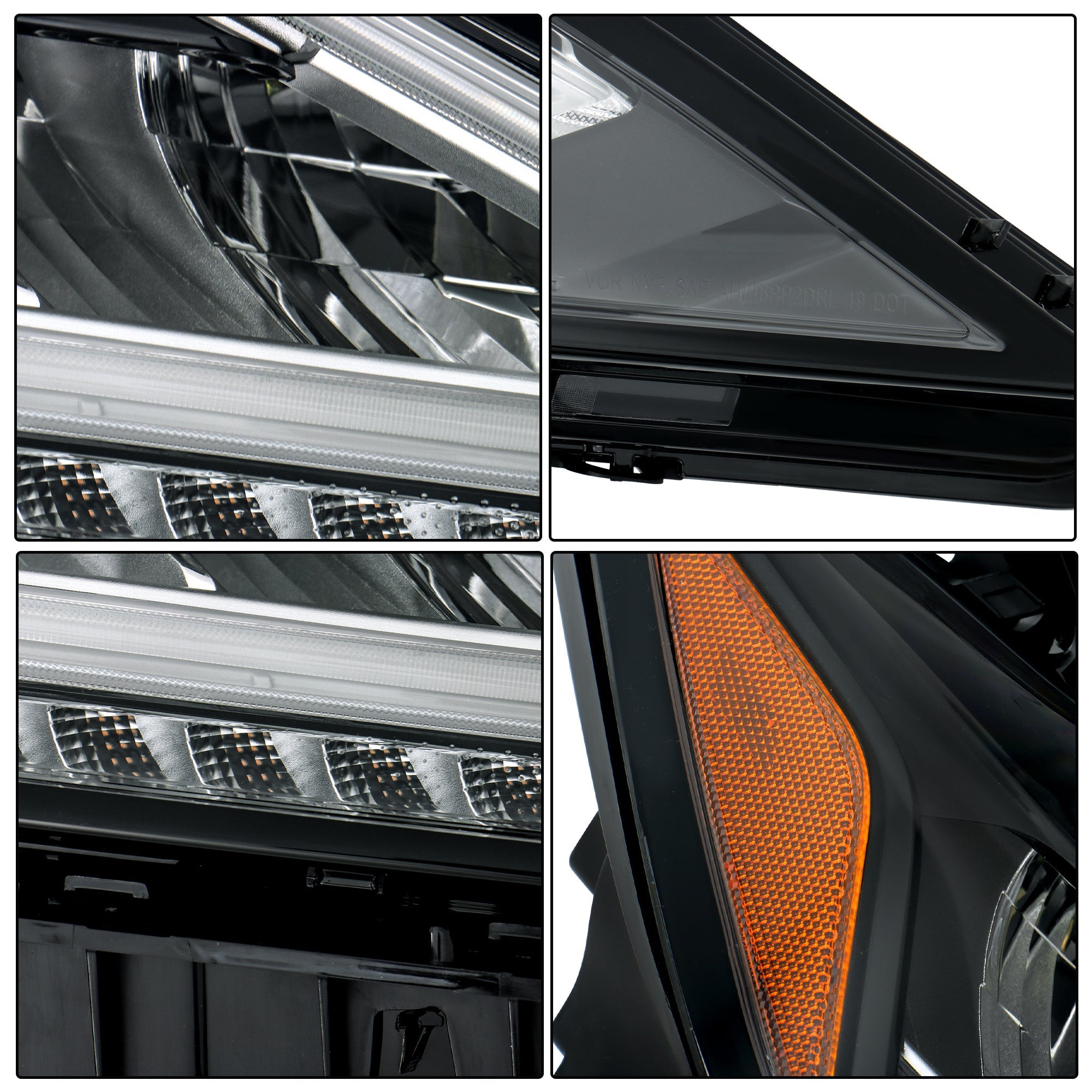 TOPPARTZ Left+Right Headlights For 2019 2020 2021 Nissan Murano Black Housing LED