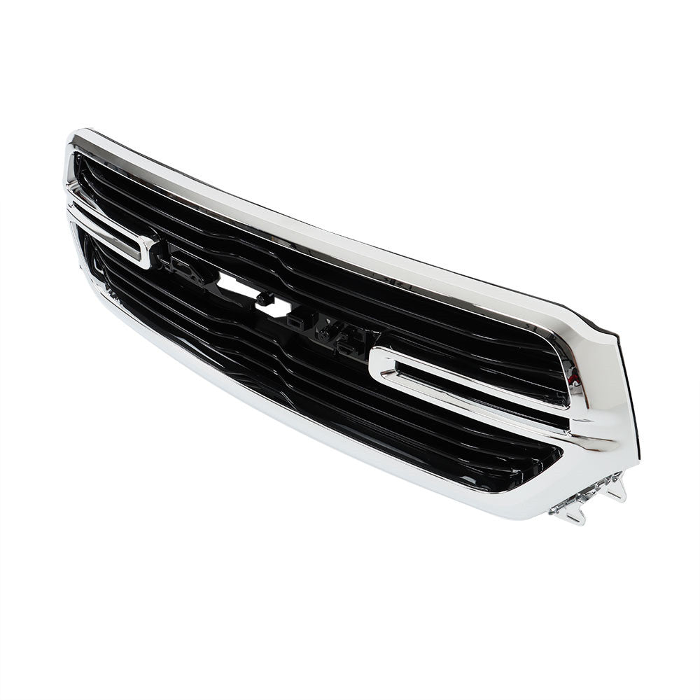 TOPPARTZ Front Chrome Grille Grill Assembly Black Trim For 19-22 Dodge Ram 1500