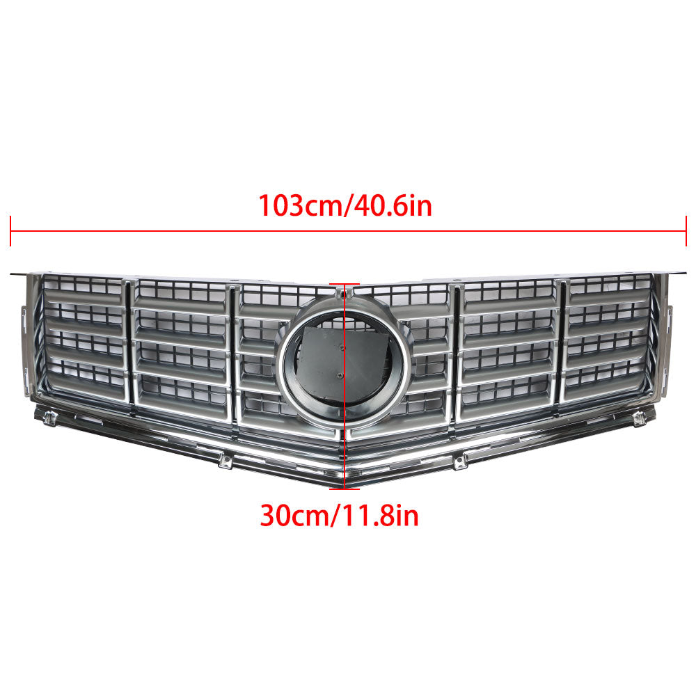 TOPPARTZ Front Bumper Upper+Lower Grille Chrome Set For 2013-2016 Cadillac SRX