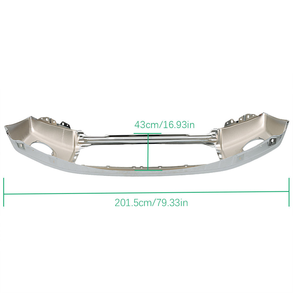 TOPPARTZ Steel Front Bumper For 2007-2013 Toyota Tundra With Sensor Hole Chrome